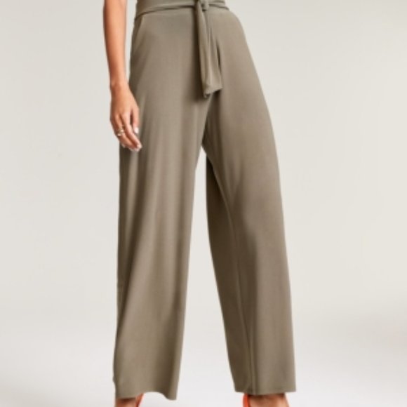 Bar III Olive Green | High Waisted Pants | Bow-Tied - Picture 3 of 3